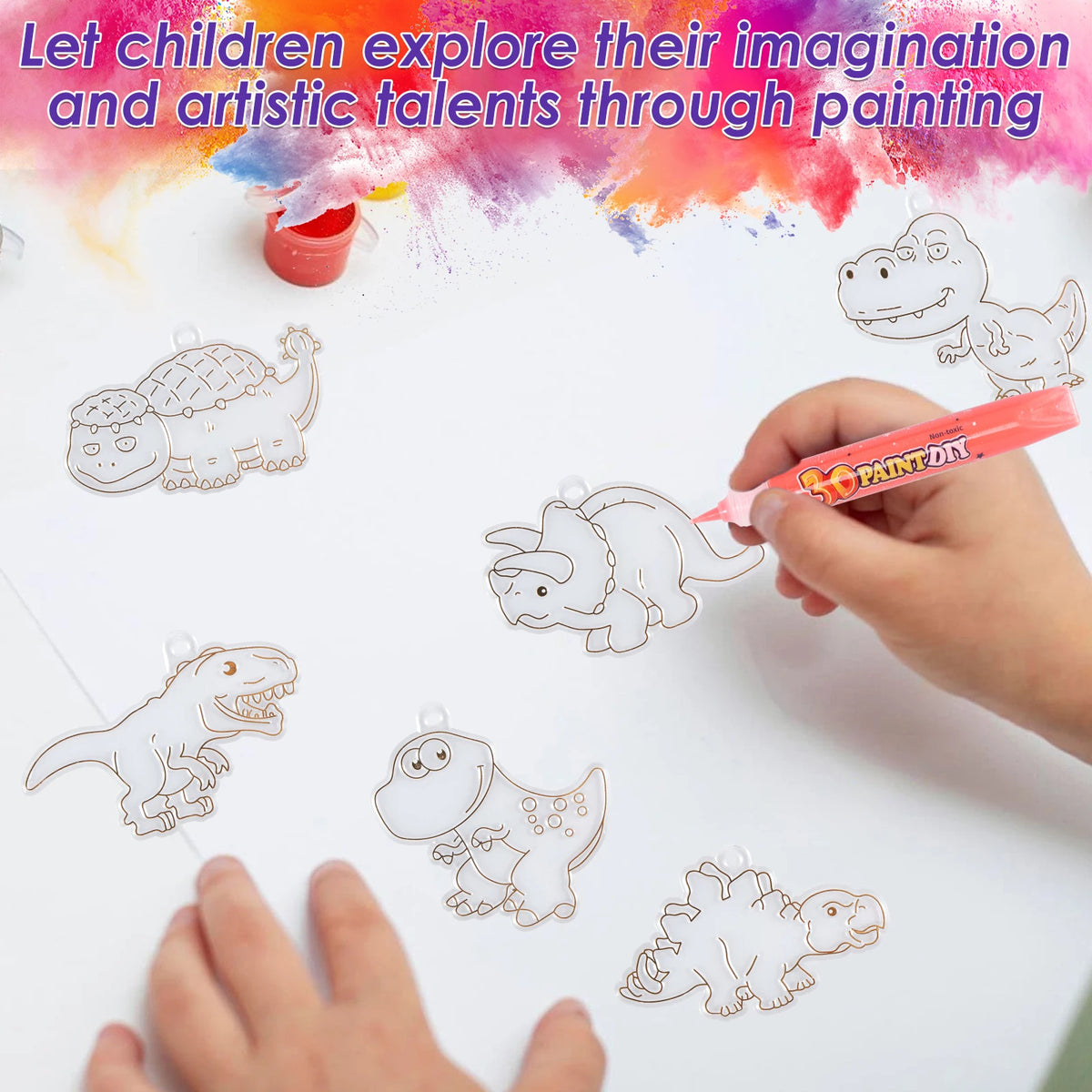 Kids Window Paint Art Kit – DIY Suncatcher Pendants Set Kids DIY Craft Kit Nixie