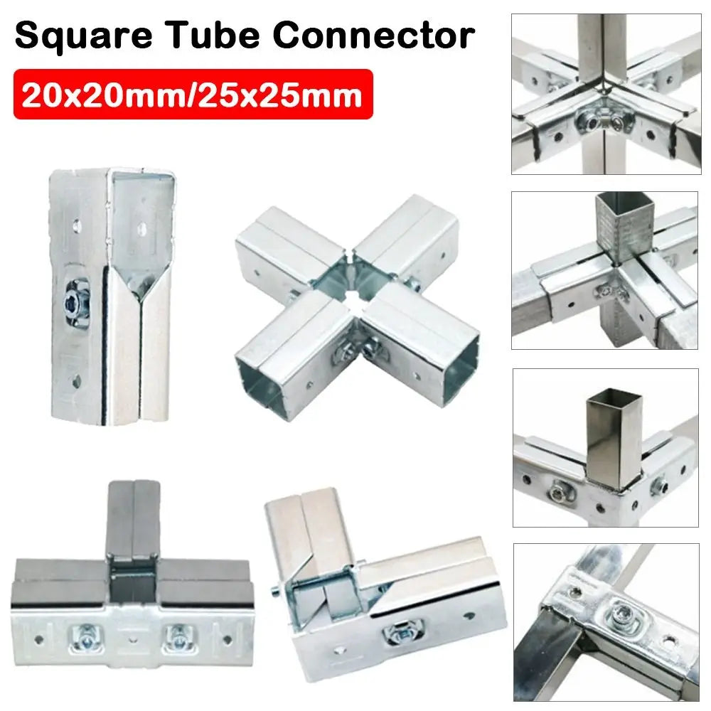 Galvanized Steel Square Tube Connector | No-Weld Pipe Joint Pipe Tube Connector Nixie