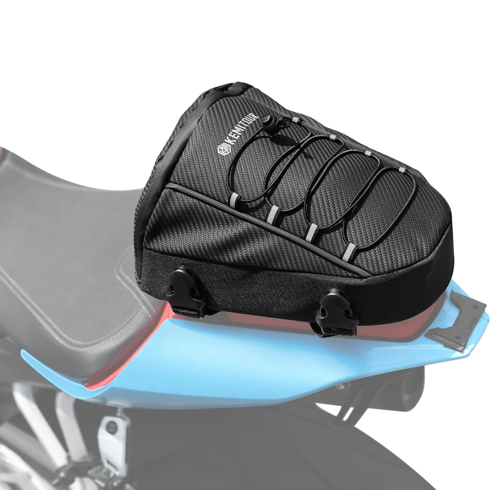 KEMITOUR Waterproof Motorcycle Tail Bag | PVC Rear Seat Bag Motorcycle Tail Bag Nixie Black
