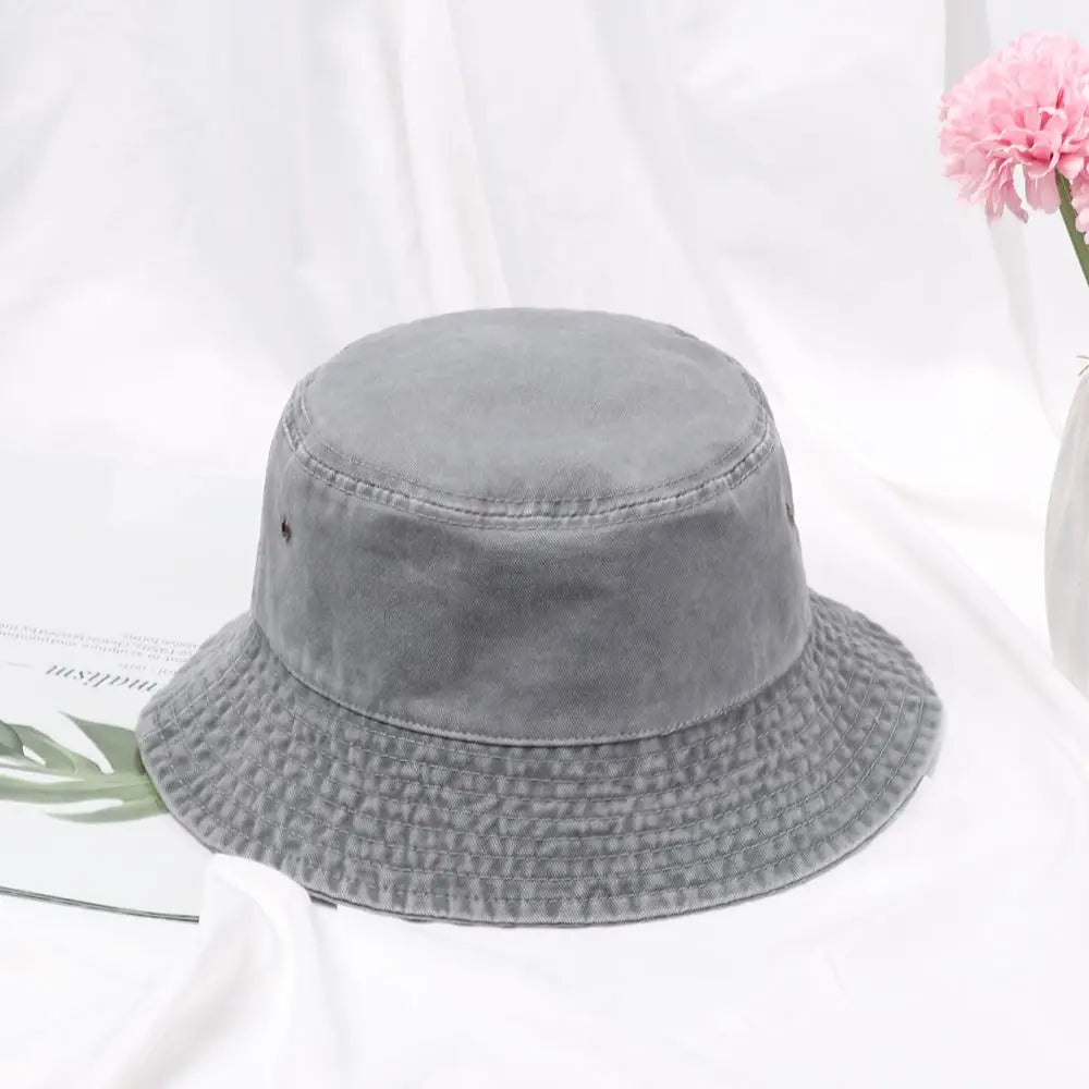 Washed Denim Bucket Hat – Casual Fisherman Cap for Women Bucket Hat Nixie