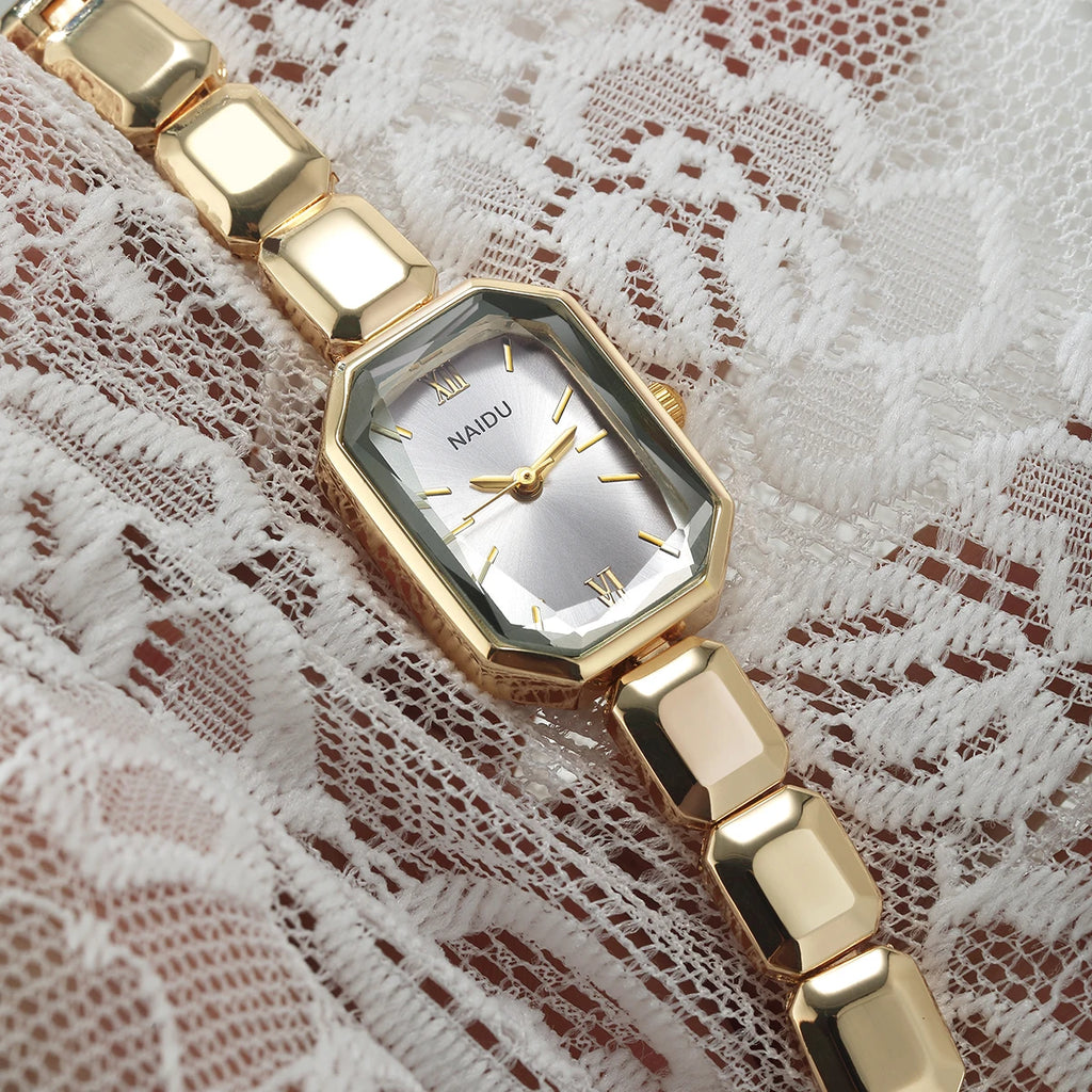 Gold Casual Quartz Watch – Stainless Steel Band | Naidu Fashion Quartz Watch Nixie