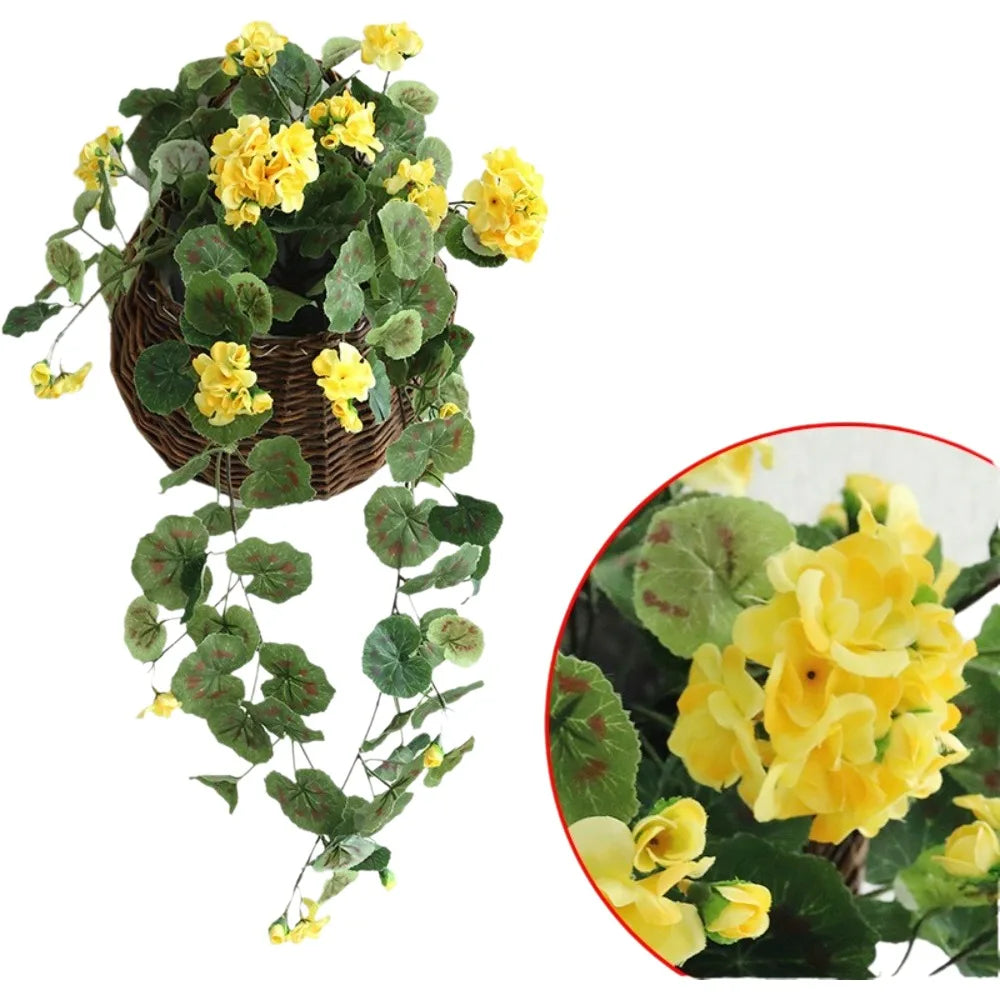 Realistic Artificial Geranium Faux Flower Bouquet – Home & Wedding Artificial Flower Bouquet Nixie