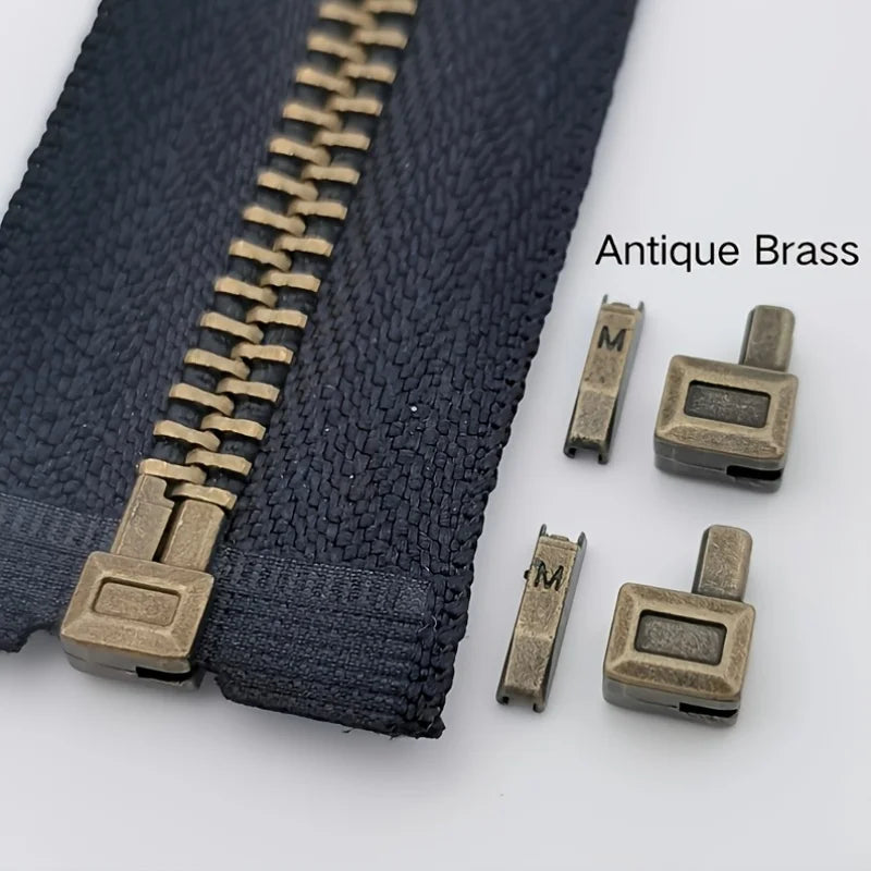 20-Piece Metal Zipper Sliders – Gold Silver Bronze Black #5 Zipper Sliders Set Nixie