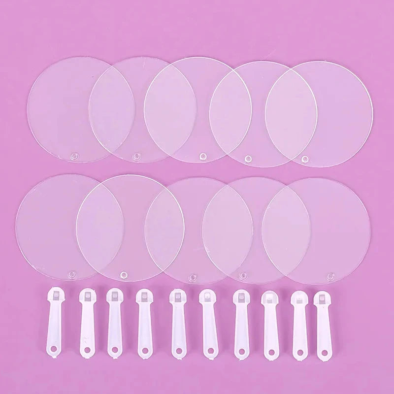 50pcs Mini Transparent Acrylic Fans – DIY Craft & Party Supplies DIY Craft Supplies Nixie