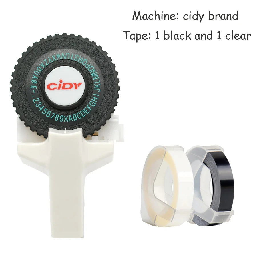 CIDY Mini Handheld Label Maker 3D Embossing Typewriter 9mm Tape