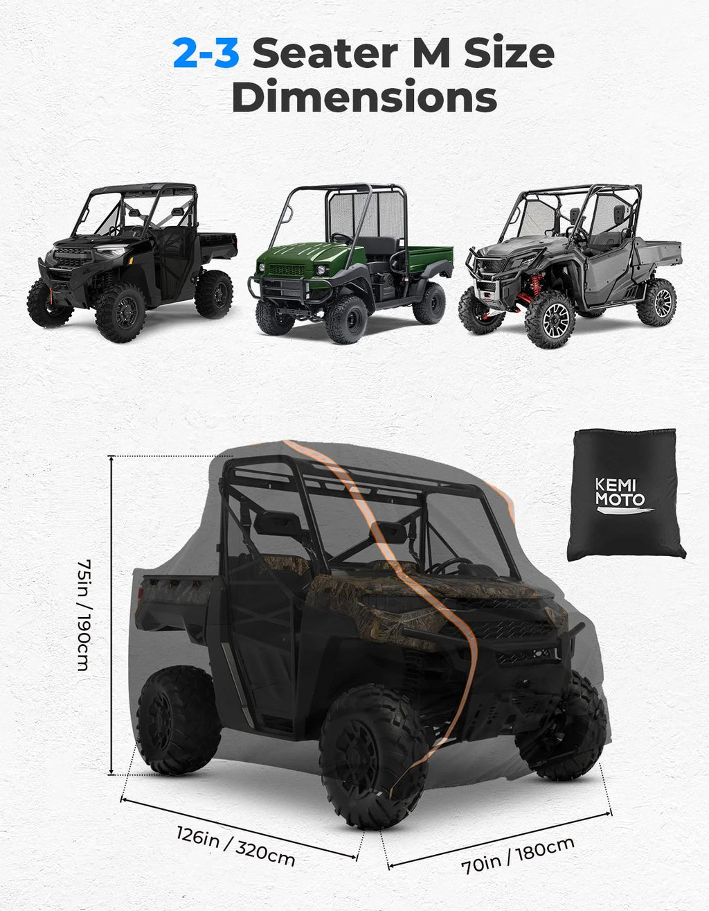 KEMIMOTO UTV Cover for Polaris Ranger RZR 900 1000 – Waterproof UTV Storage Cover Nixie
