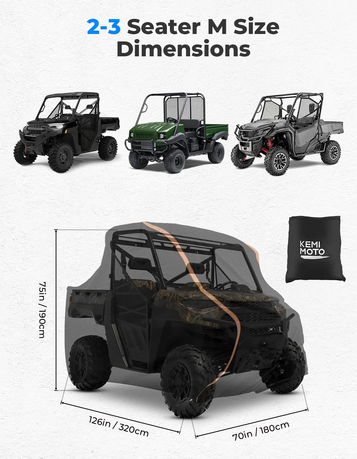 KEMIMOTO UTV Cover for Polaris Ranger RZR 900 1000 – Waterproof UTV Storage Cover Nixie