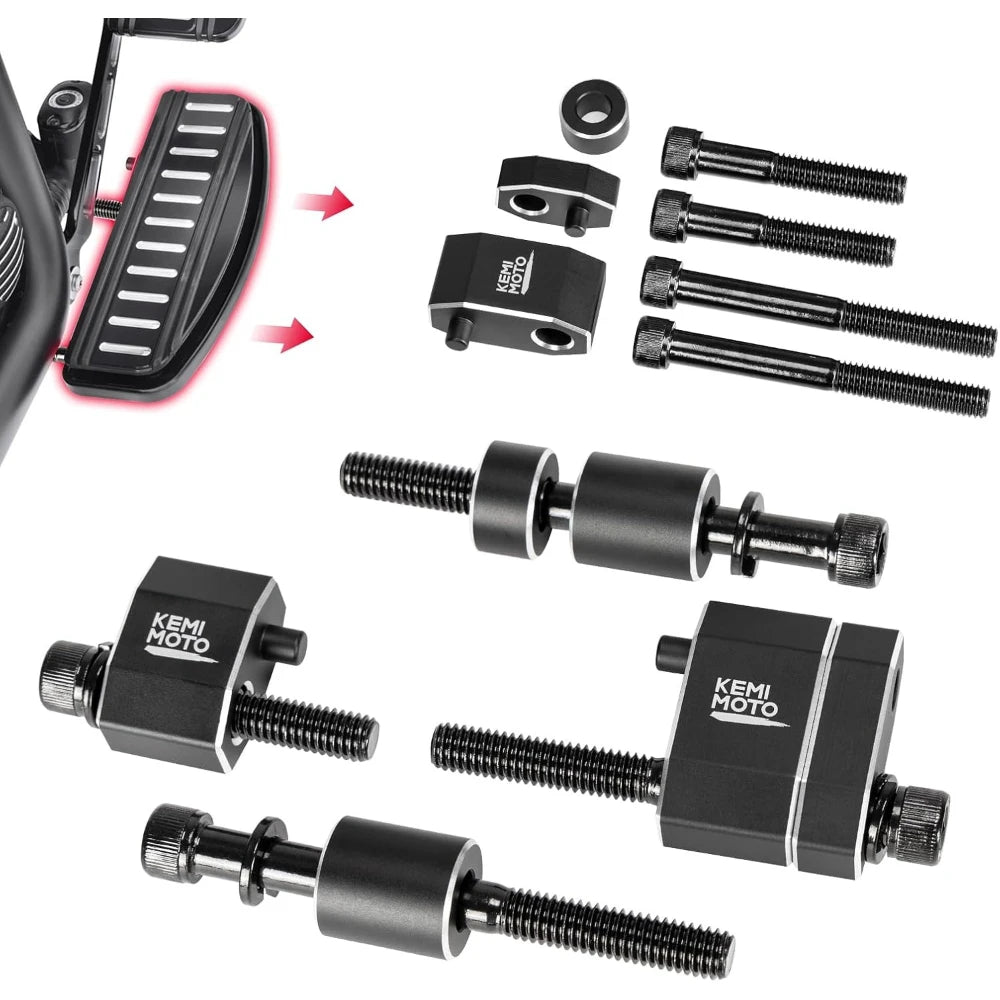 Motorcycle Floorboard Extension Kit – CNC Aluminum 1" & 1.5" Floorboard Extension Kit Nixie Black