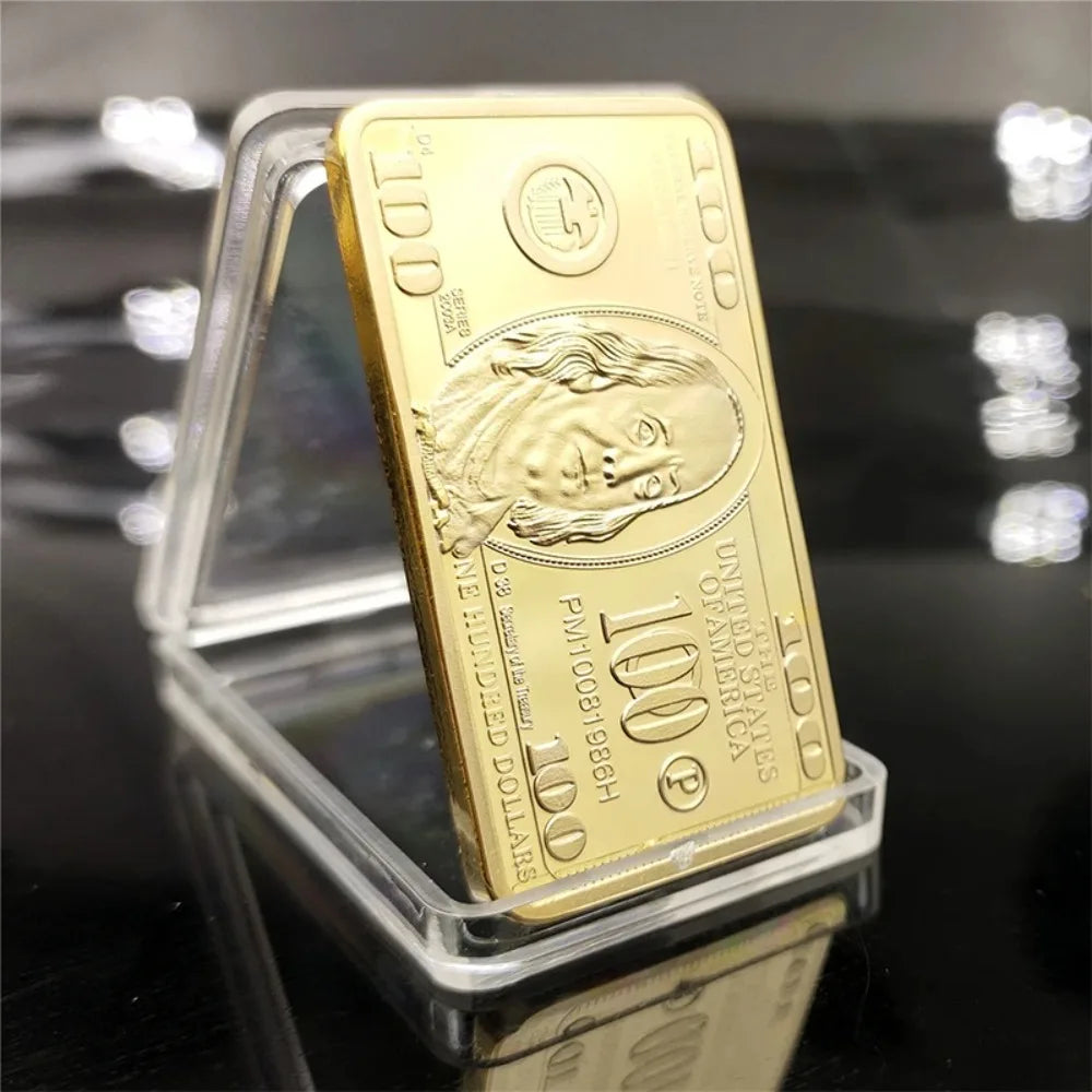 Gold Bar Bullion Collectible Coin – $100 Dollar Novelty Décor Collectible Novelty Coin Nixie