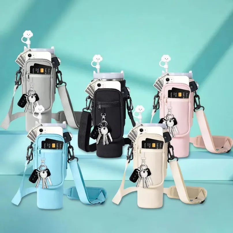 40oz Neoprene Water Bottle Carrier Bag with Shoulder Strap Water Bottle Carrier Nixie