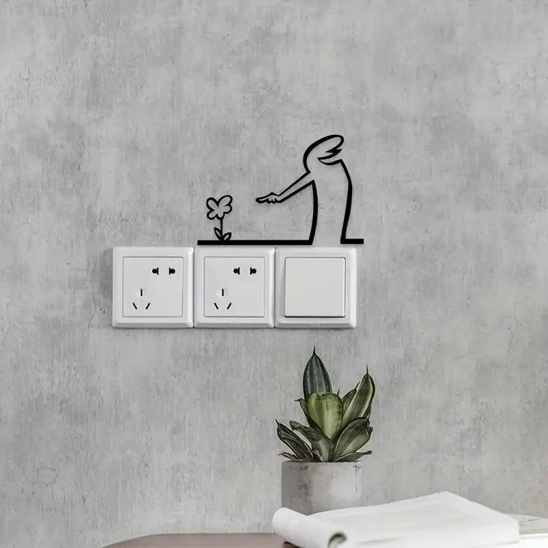 Line Figure Modern Metal Wall Art Poster – Easy Hang Decor Metal Wall Art Nixie