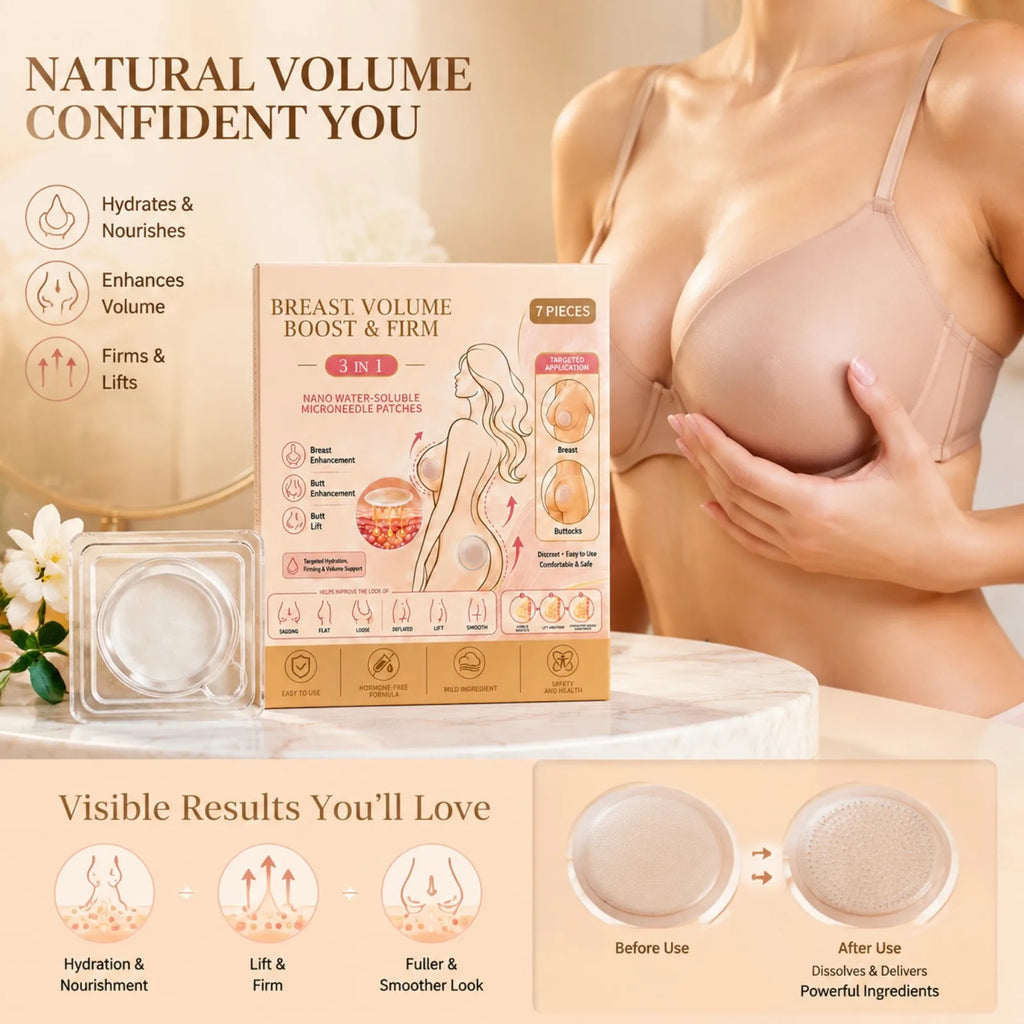 3-in-1 Bust & Hip Microneedle Patches – Hyaluronic Acid Collagen Body Microneedle Patches Nixie