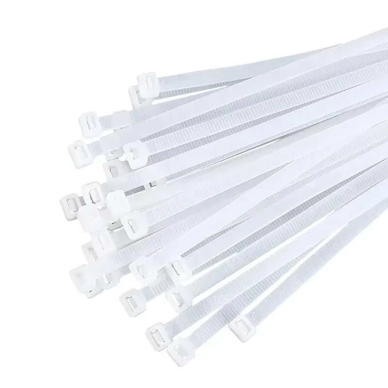 100/1000 PCS Self-Locking Nylon Cable Zip Ties White Straps Cable Zip Ties Nixie