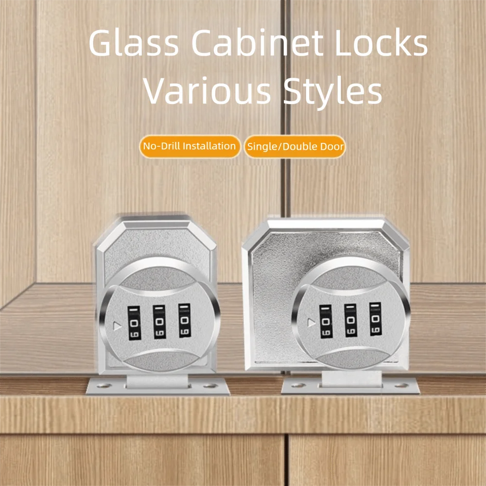Zinc Alloy Combination Lock for Glass Doors & Cabinets