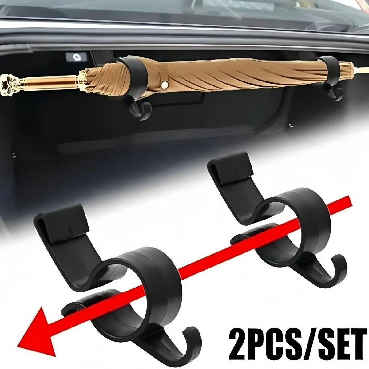 2pcs Car Umbrella Hook Clips – Multifunctional Trunk Organizer