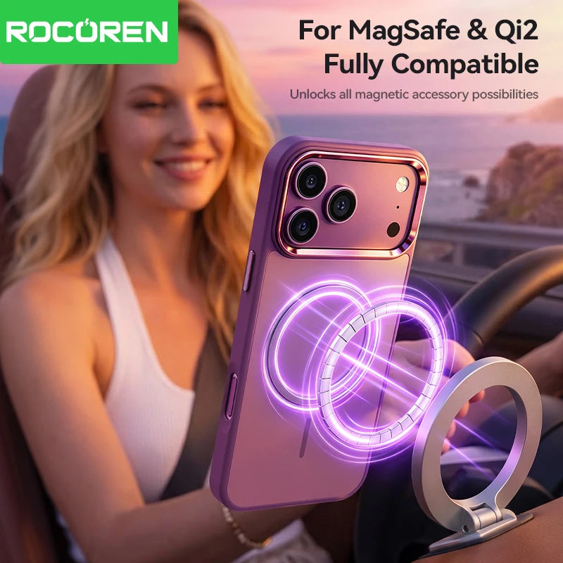 Rocoren Magnetic iPhone 18 17 Pro Case – Clear Anti-Yellow Magnetic Phone Case Nixie