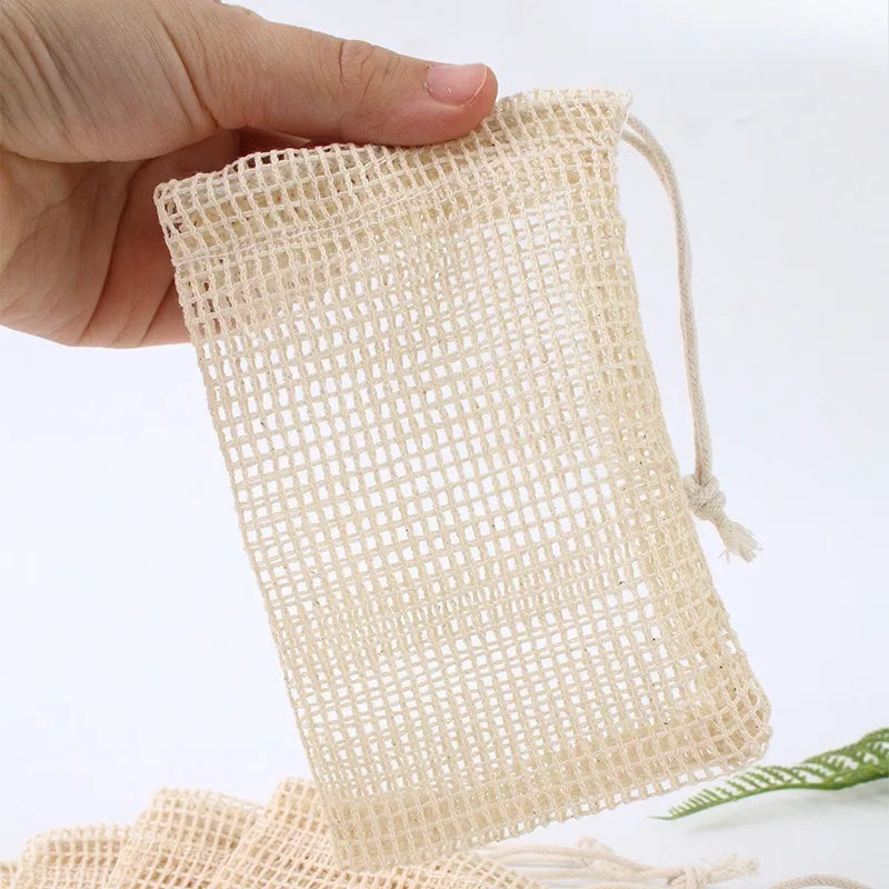 Natural Cotton Mesh Soap Saver Bag – Eco-Friendly Lather Pouch Soap Saver Bag Nixie