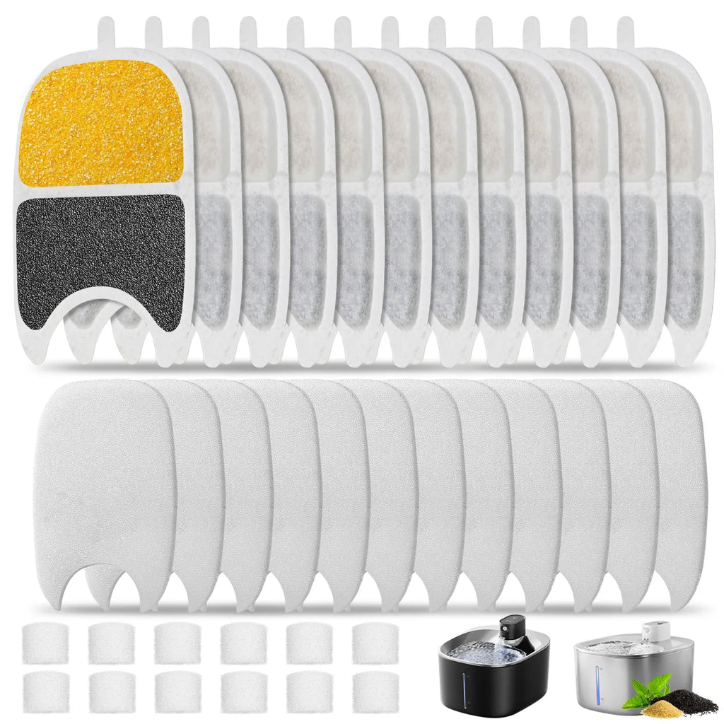 12-Pack Cat Water Fountain Filters & Sponges for APETDOLA Pet Fountain Filter Nixie
