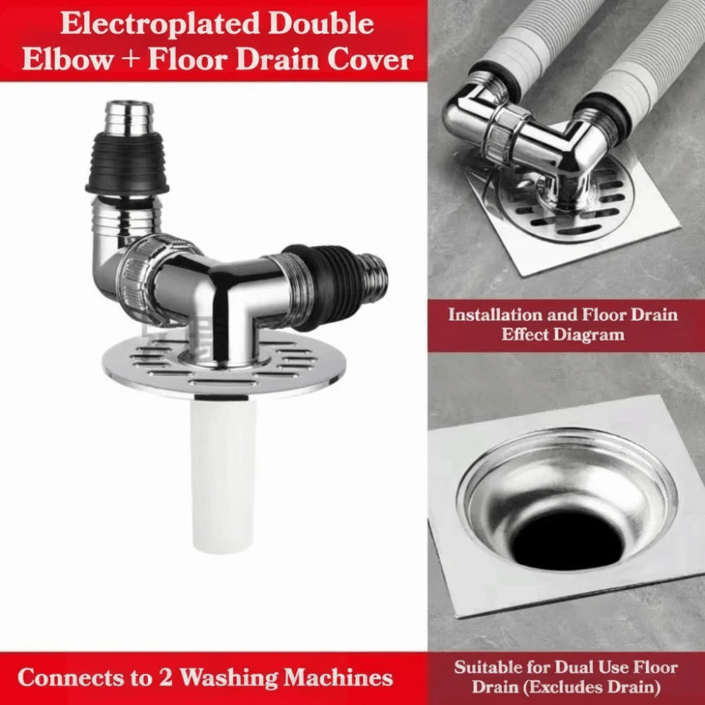 3-Way Washing Machine Drain Cover Odor-Proof Universal Adapter Drain Cover Adapter Nixie C