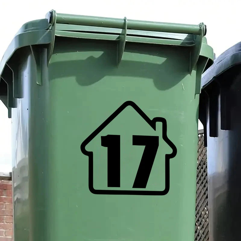 Weatherproof Wheelie Bin Number Stickers – DIY Self-Adhesive