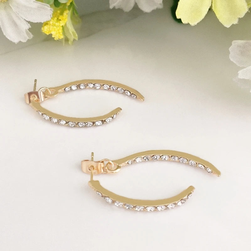Heart Rhinestone Drop Earrings – 14K Gold Plated | Nixie Drop Earrings Nixie