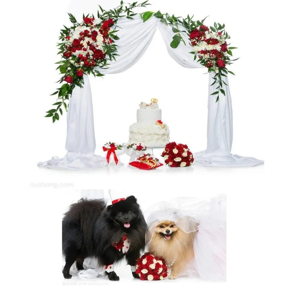 Pet Wedding Bow Veil Headdress for Cats & Dogs Pet Costume Accessory Nixie