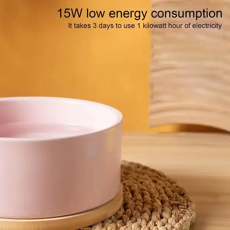 Heated Ceramic Pet Water Bowl – Thermostatic Dog & Cat Feeder Heated Pet Bowl Nixie