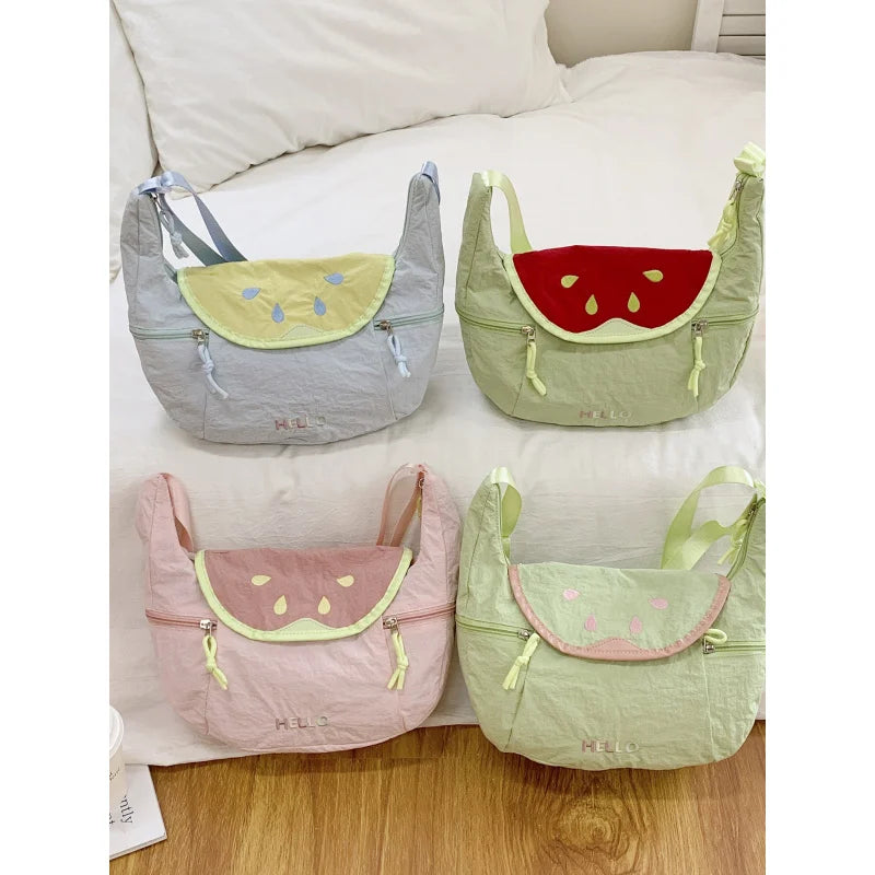Cartoon Guava Crossbody Shoulder Bag – Lightweight Nylon