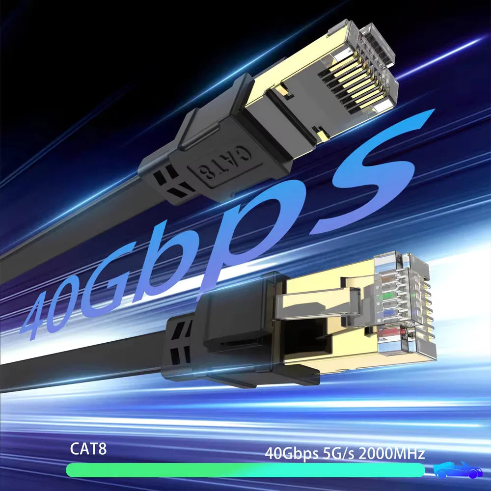 Cat 8 Ethernet Cable 40Gbps 2000MHz RJ45 LAN – 1m to 30m Ethernet Network Cable Nixie