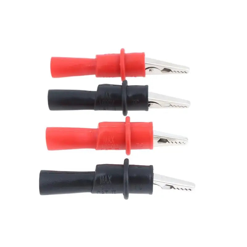 4Pcs Insulated Alligator Clips Multimeter Test Probe Clamps Test Probe Clips Nixie