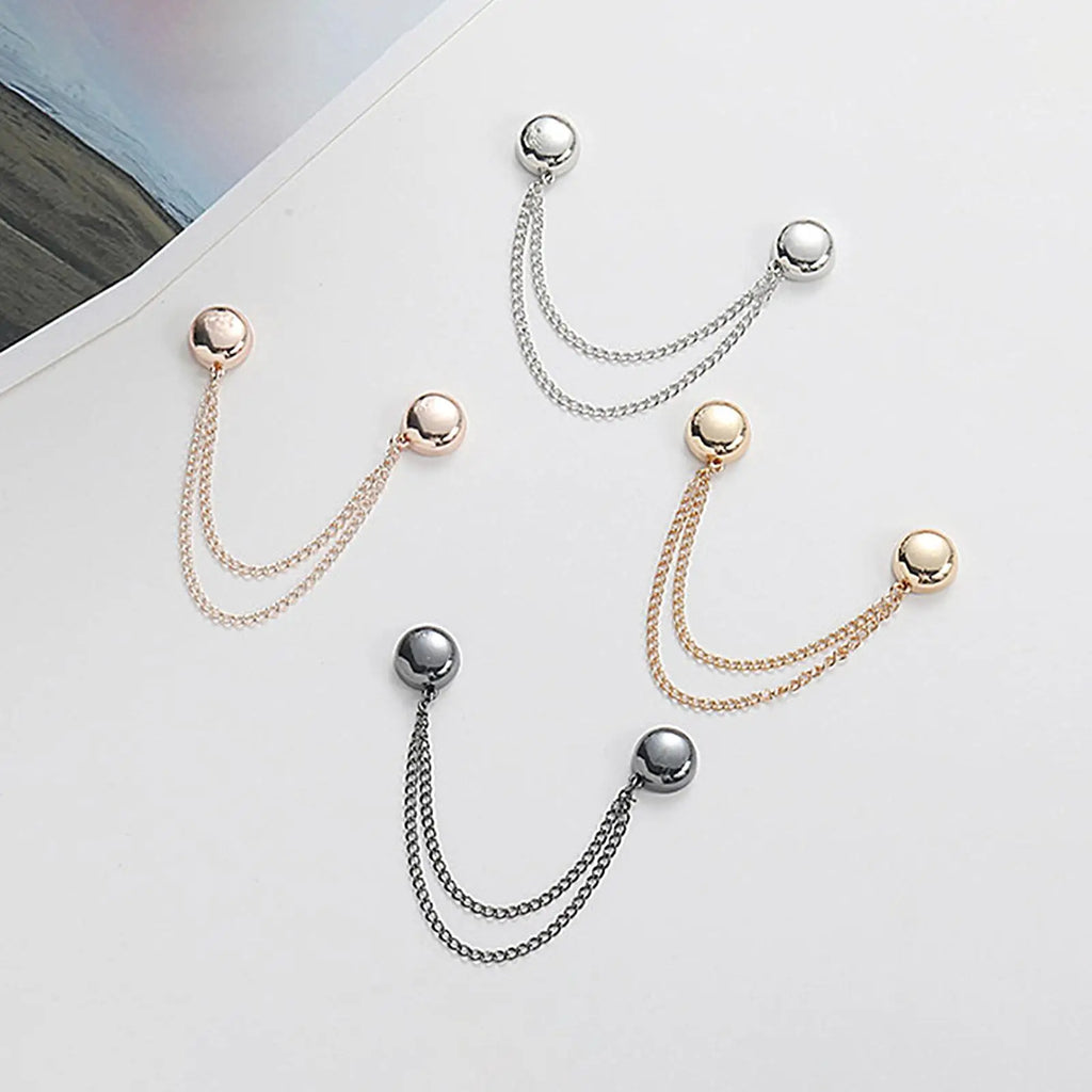 4Pcs Magnetic Clothing Clips Alloy Chain Button Pins Magnetic Clothing Clips Nixie