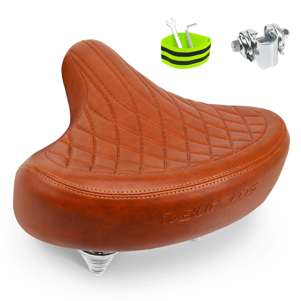 BUCKLOS Wide Ergonomic Bike Saddle – Cushioned MTB & Road Seat Bike Saddle Nixie BROWN