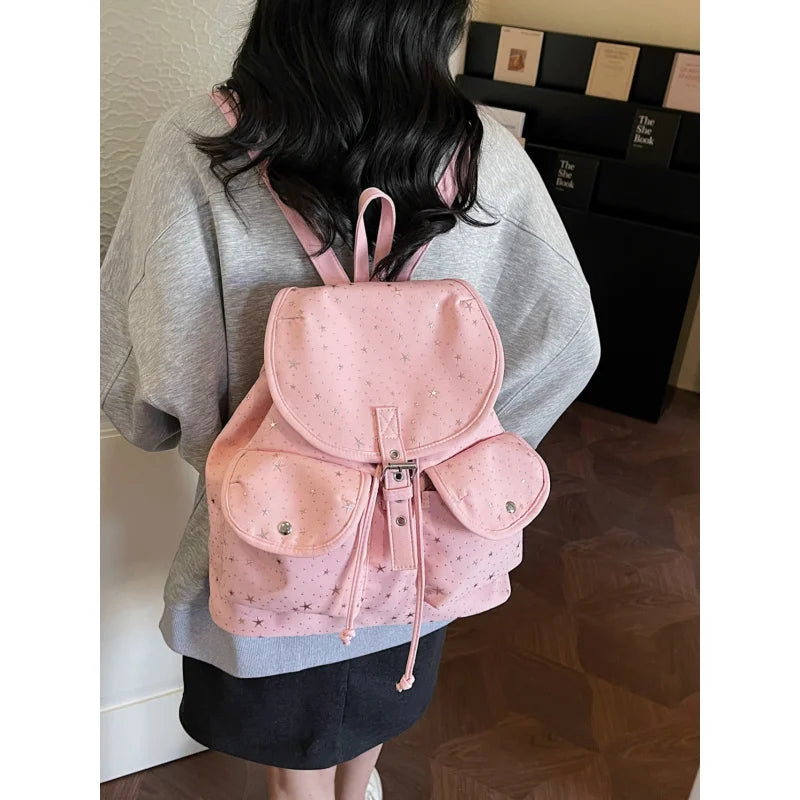 Star-Pattern Canvas Backpack – Women's Fashion College Bag Canvas Backpack Nixie