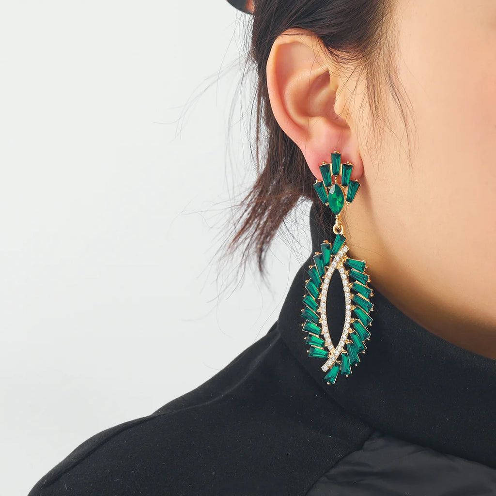 Nixie Gold Plated Rhinestone Drop Earrings for Women