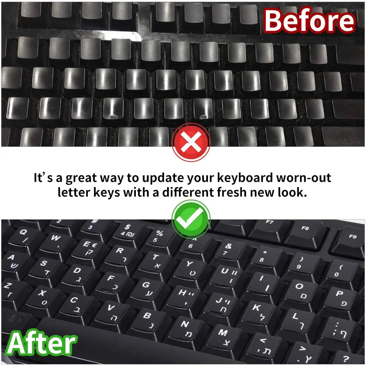 Multilingual Keyboard Stickers – Hebrew, Arabic, Korean & More Keyboard Stickers Nixie
