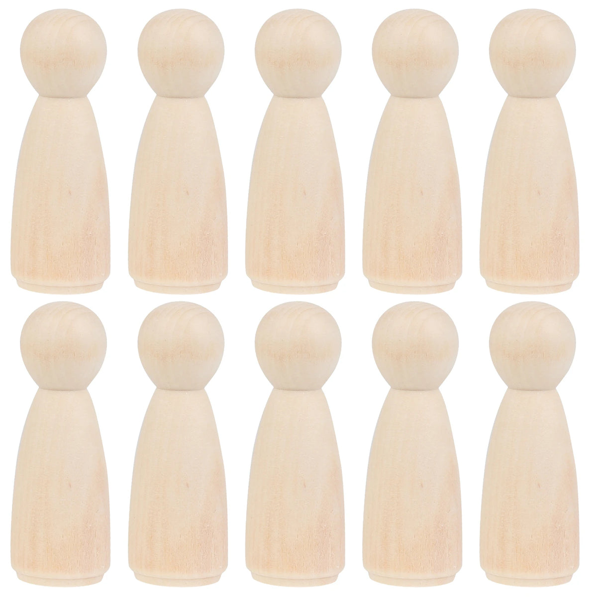 Wooden Peg Dolls Unpainted Unfinished DIY Figures 5/10/20 Pcs