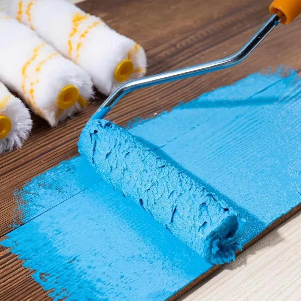 11-Piece Paint Roller Kit 4–12" 360° Rotation Replaceable Heads