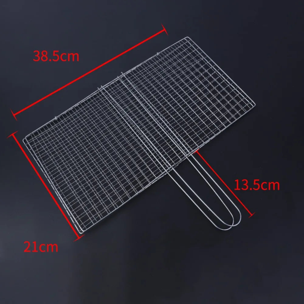 Iron BBQ Grill Basket Mesh Clamp – Fish, Meat & Veggie Grilling BBQ Grill Basket Nixie
