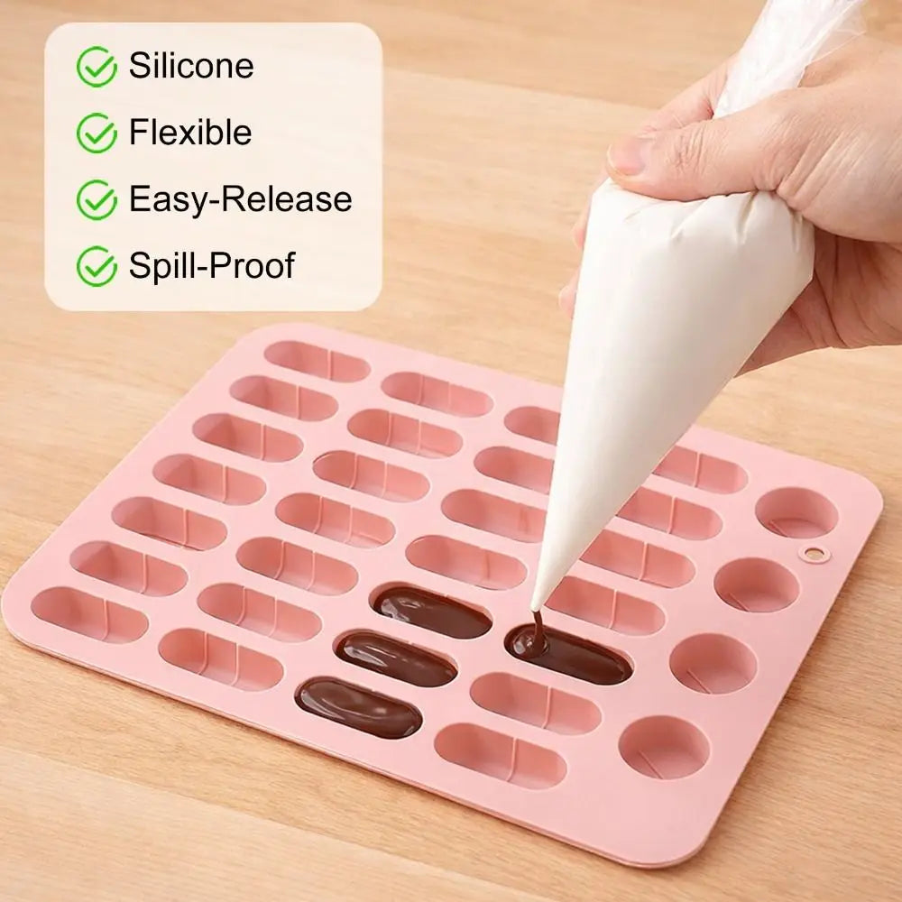 28-Cavity Silicone Capsule Mold for Candy & Chocolate Making Silicone Baking Mold Nixie