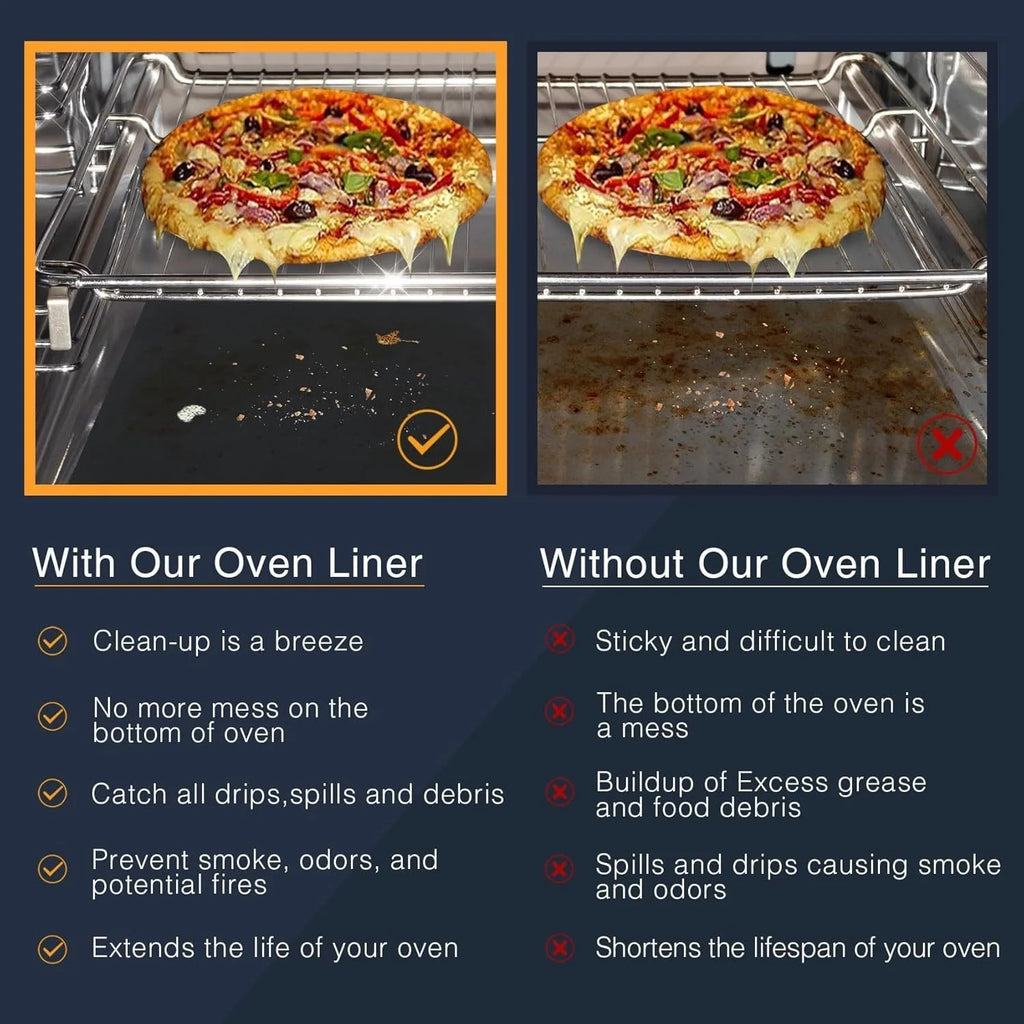 4pcs Reusable Non-Stick Oven Liner Baking Mat Set | PTFE Oven Liner Baking Mat Nixie