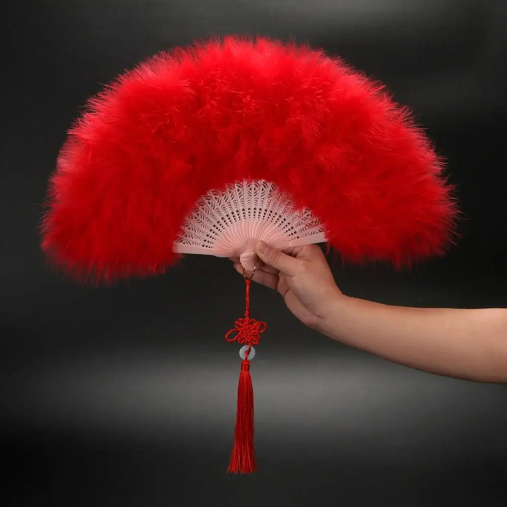 Foldable Marabou Feather Fan – 1920s Gatsby Flapper Costume