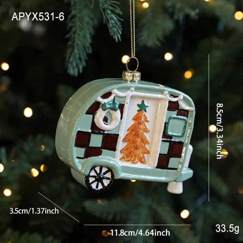 Christmas Hanging Ornaments – Santa, Bear & Car Tree Pendants Christmas Tree Ornament Nixie A6