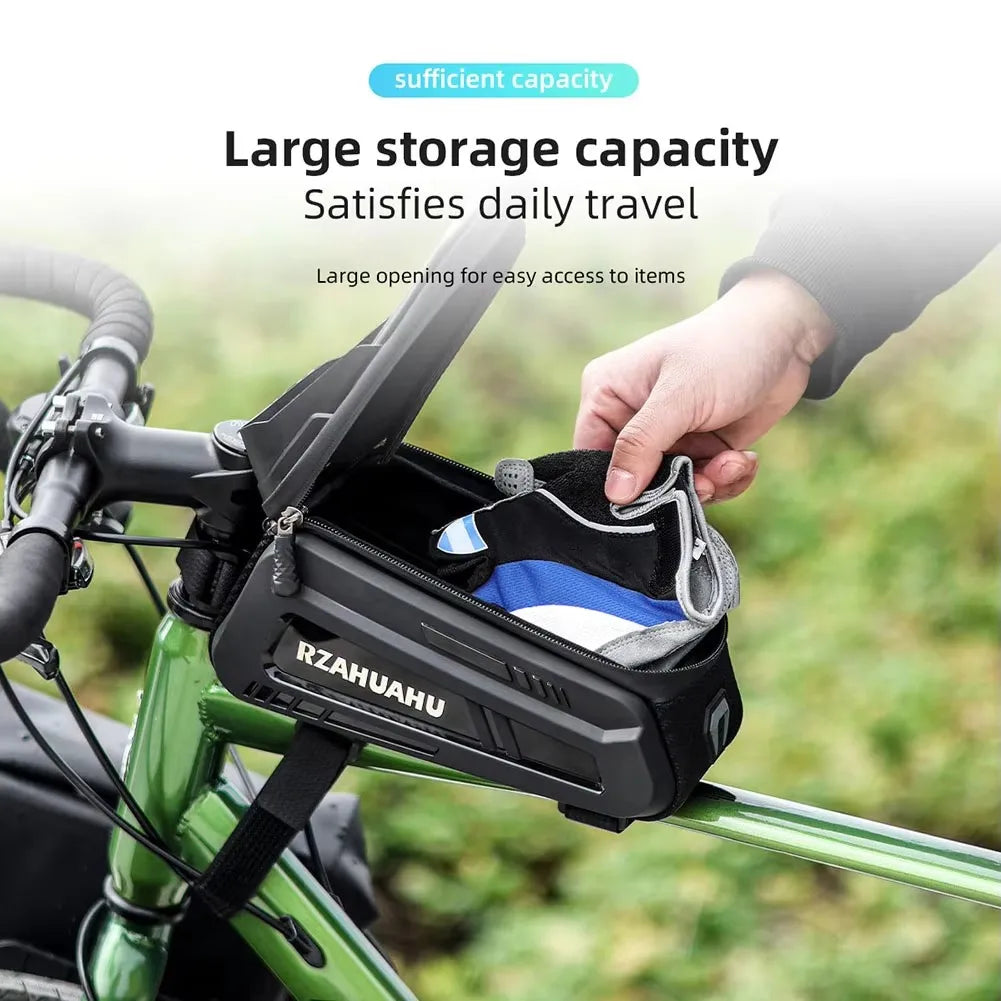 Bike Top Tube Frame Bag | Touch Screen Phone Holder – Nixie Bike Frame Bag Nixie