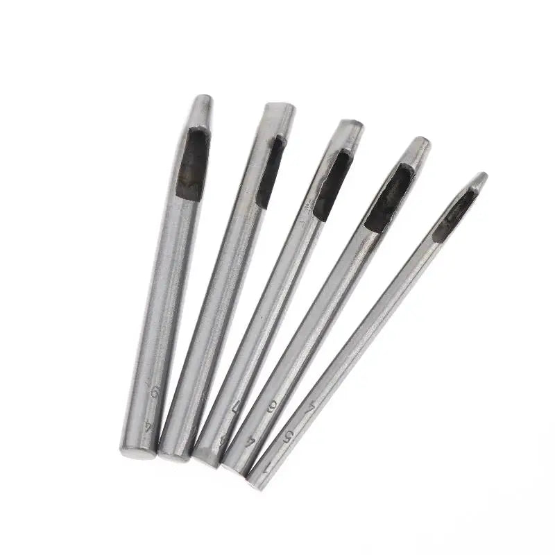 Oval Leather Hole Punch Set – 3 or 5 Pcs Steel DIY Craft Tool