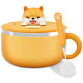 1200ml Stainless Steel Ramen Bowl with Lid, Spoon & Fork Insulated Ramen Bowl Nixie YELLOW