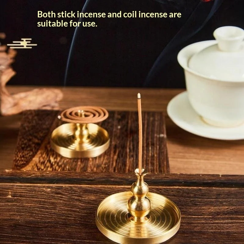 Solid Brass Incense Holder Set – Stick, Coil & Vase Zen Decor Incense Holder Set Nixie