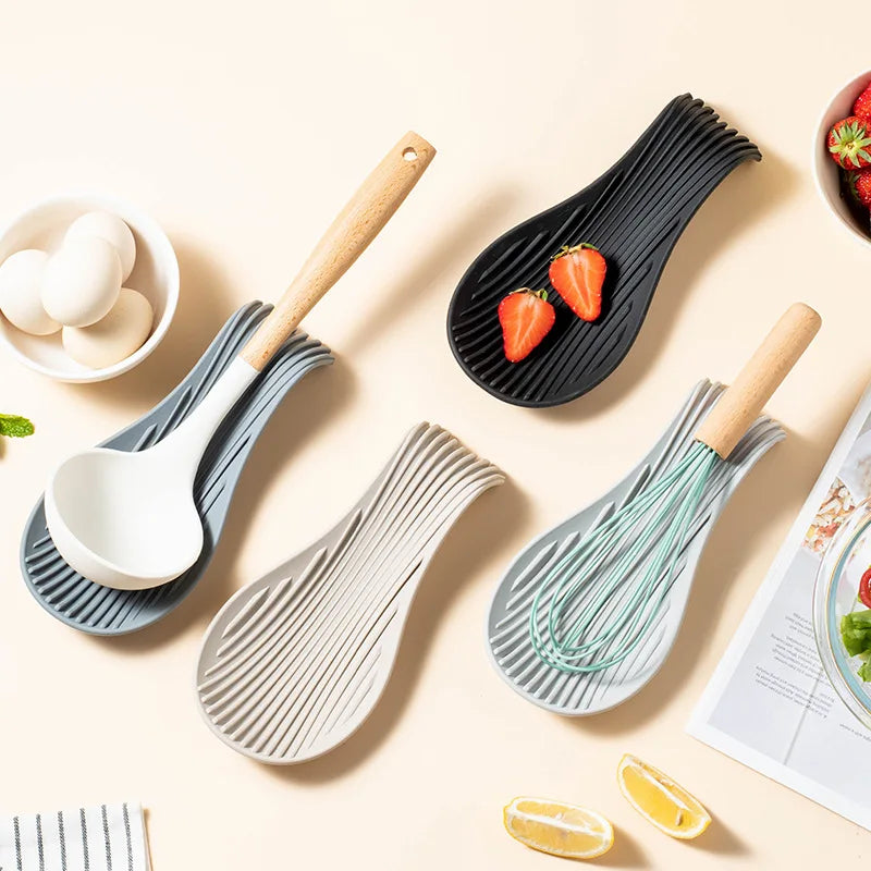 Silicone Spoon Rest – Non-Slip Heat-Resistant Utensil Holder Silicone Spoon Rest Nixie
