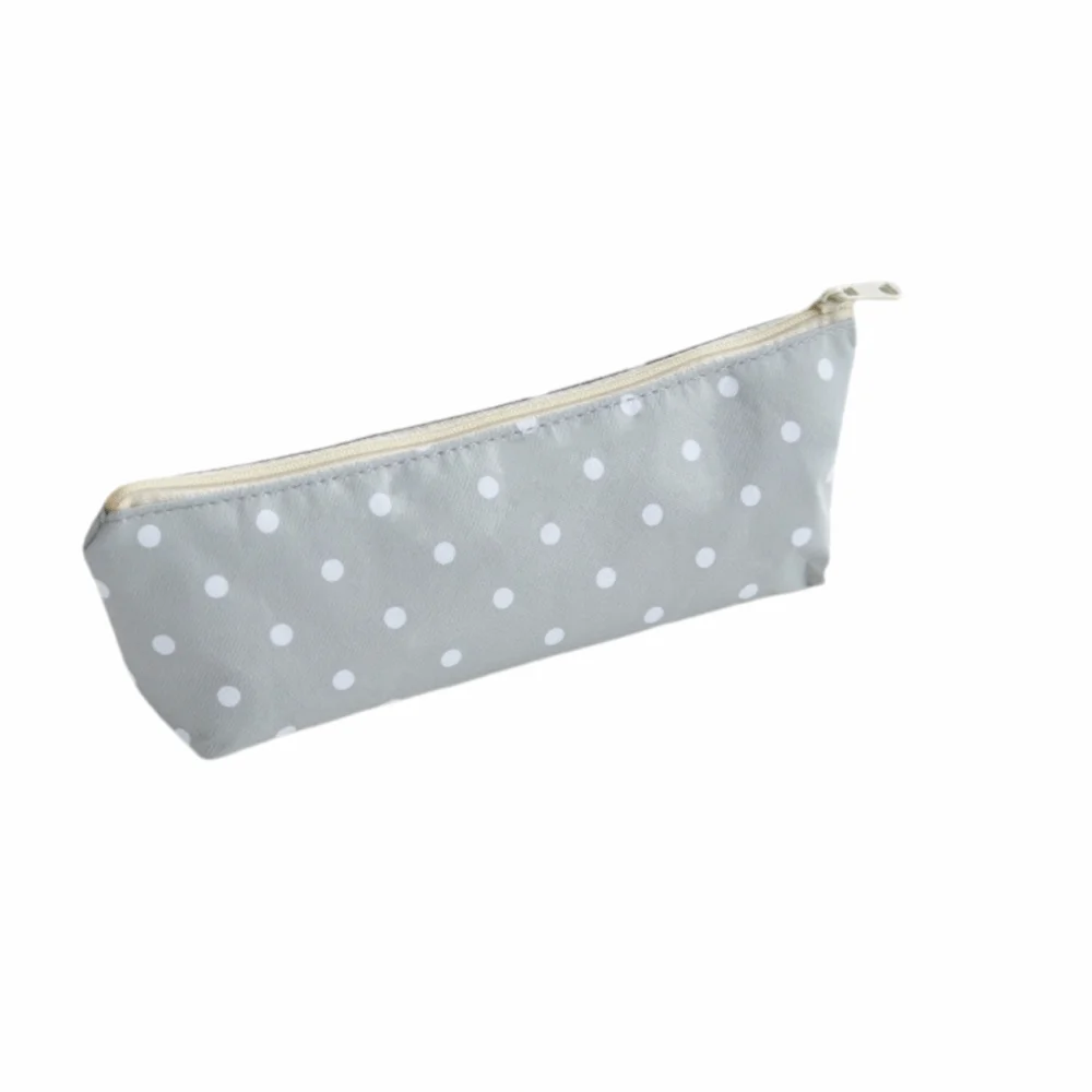 Polka Dot Pencil Case Large Capacity Zipper Stationery Pouch Pencil Case Pouch Nixie Grey