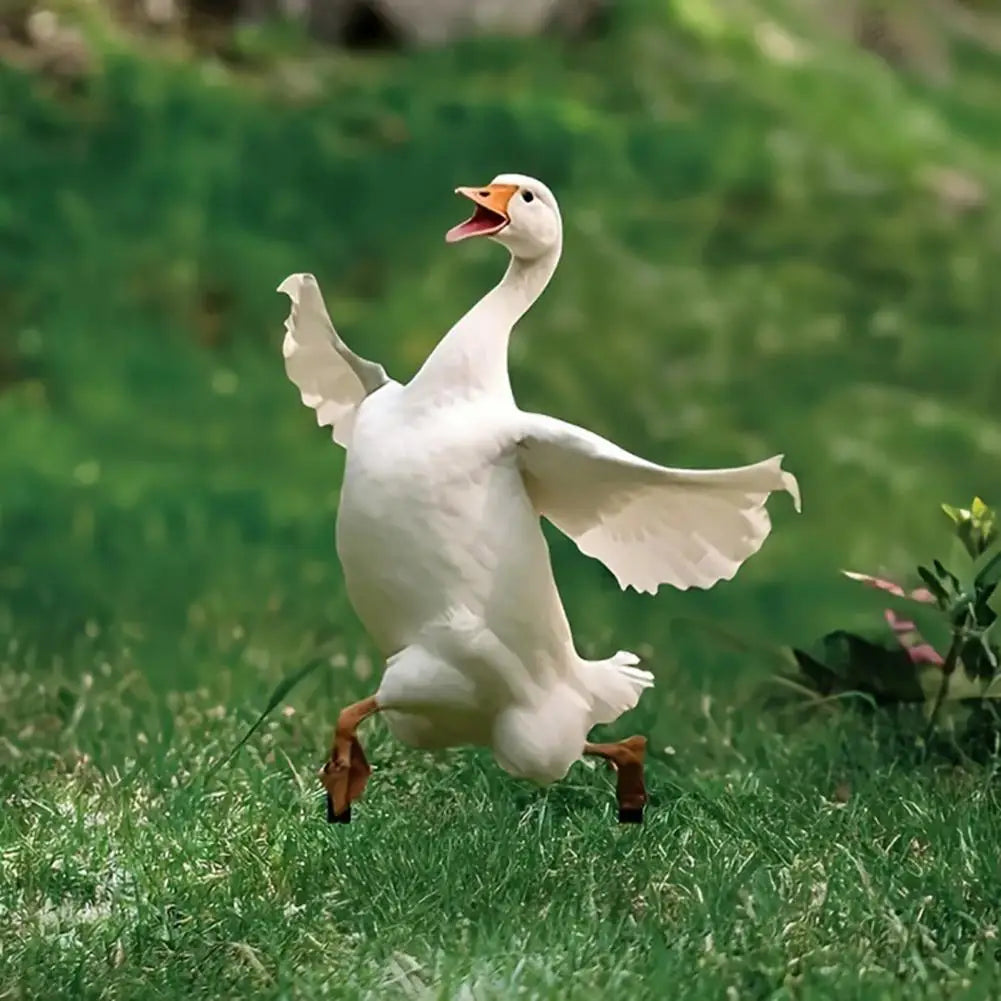 Acrylic 2D White Goose Garden Stake – Funny Lawn Decor Garden Lawn Stake Nixie