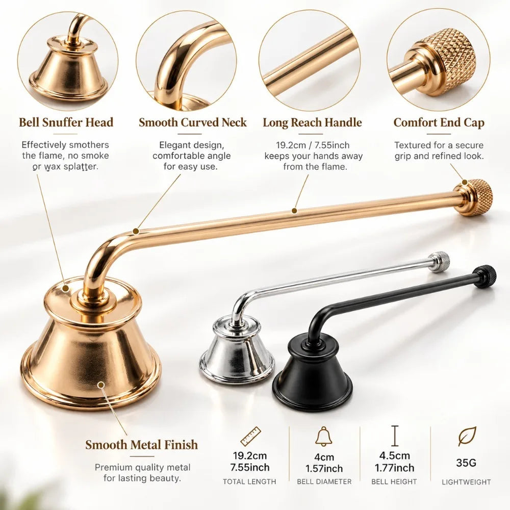Stainless Steel Candle Snuffer | Black, Gold & Silver